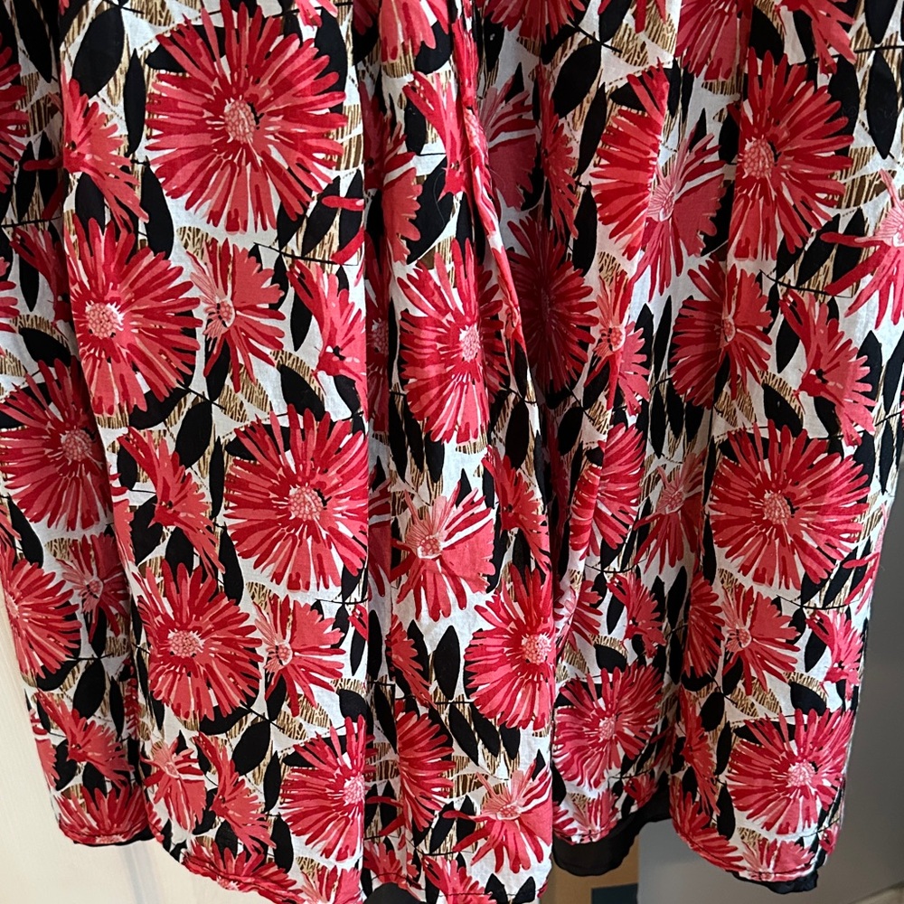 Robbie Bee Floral Sleeveless Dress - Red, Salmon Pink and Black Sz 16 - Picture 6 of 7